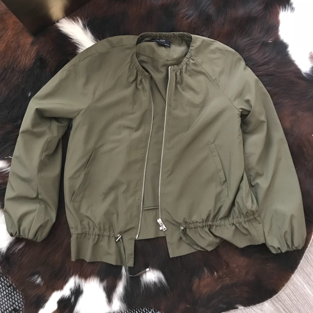 Zara green bomber jacket